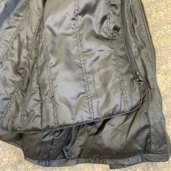 Excelled Womens black leather moto jacket full zip size XL bikercore - Picture 11 of 12